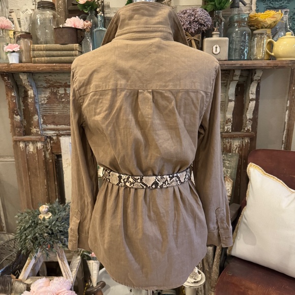 LEVEL 99 ANTHROPOLOGIE EMME SHACKET SHIRT JACKET | UTILITY SAFARI | HERRINGBONE - Picture 13 of 15